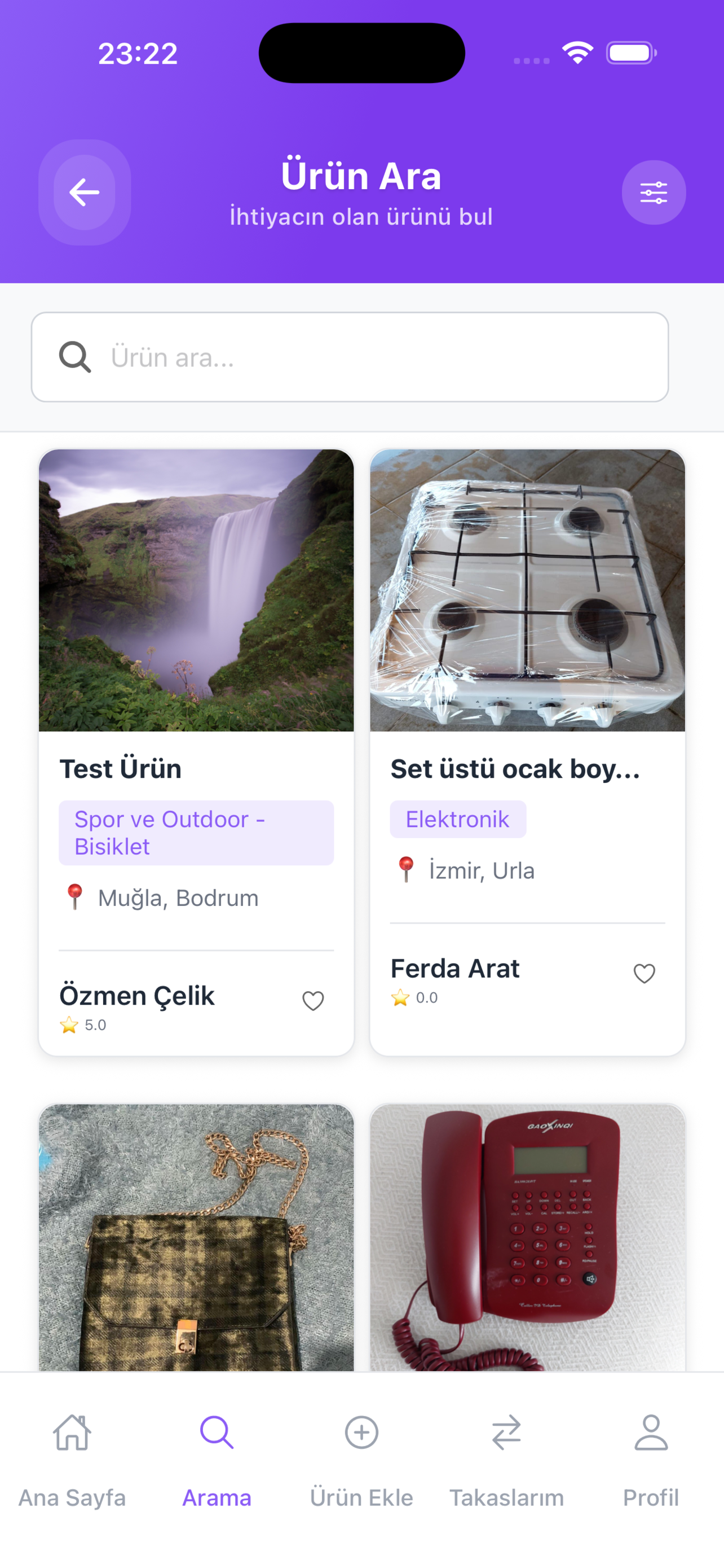 Takasçılar Burada Ürün Arama